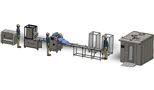 Ligne de production semi-automatique des biscuits et de petits gâteaux